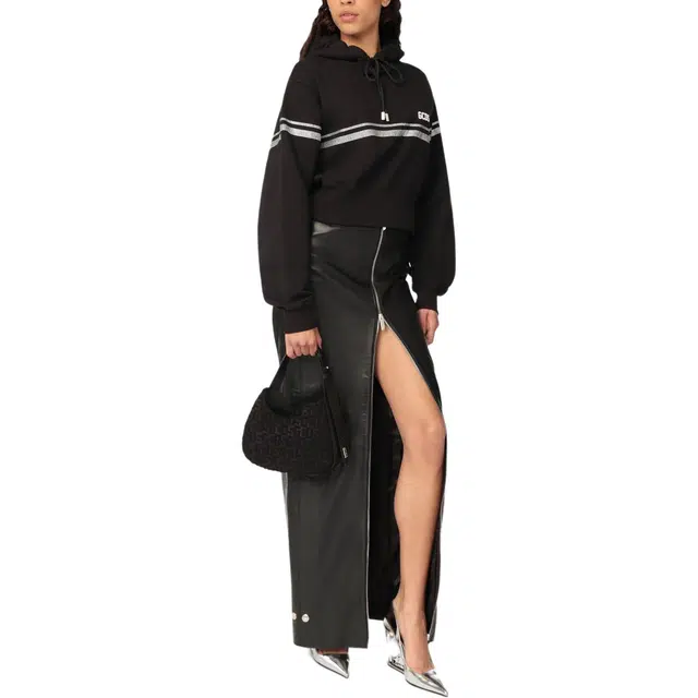 GCDS Bling Gcds Cropped Hoodie