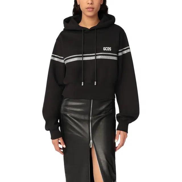 GCDS Bling Gcds Cropped Hoodie
