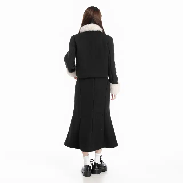 THREE Wool Coat and Skirt Set