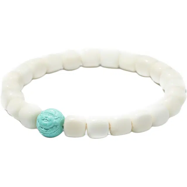 三檀小舍 国风国潮 小财迷转运招财 文玩盘玩绕指柔 精工归圆四方 白玉菩提 手串 男女同款情侣款