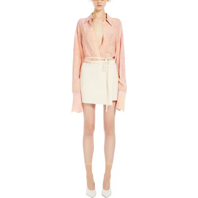 SportMax Perle Oversized Lace-Print Silk Tunic
