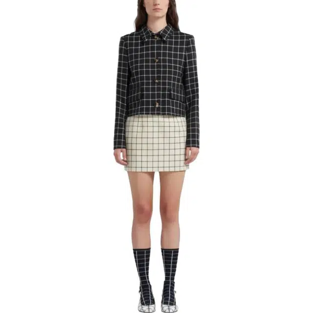 MARNI Black Checked Wool Jacket