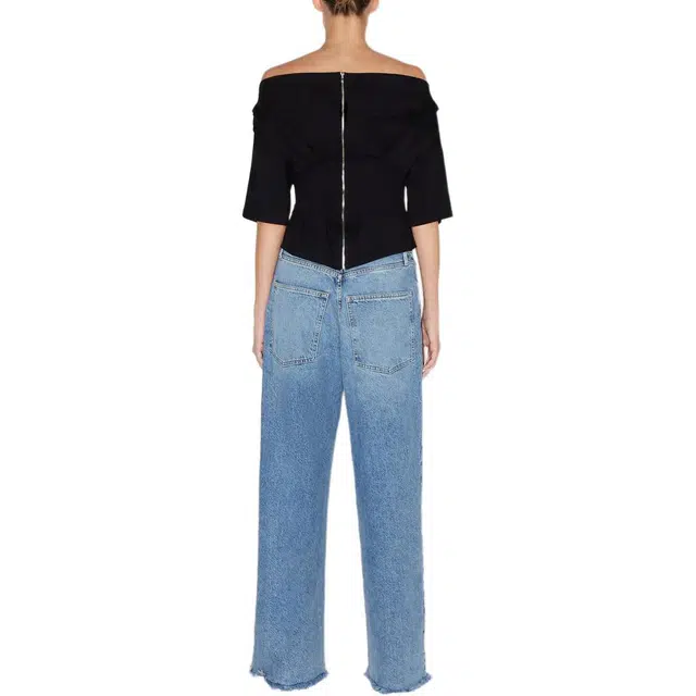 Khy SS24 DROP 005 Off Shoulder Pleated T-shirt T Black