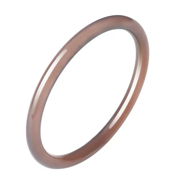 周大生 暮山紫素玉素圈气质烟紫色玉镯子小众新中式国风国潮叮当镯手饰家人闺蜜女友好礼生日纪念日送礼 玉髓 手镯 女款