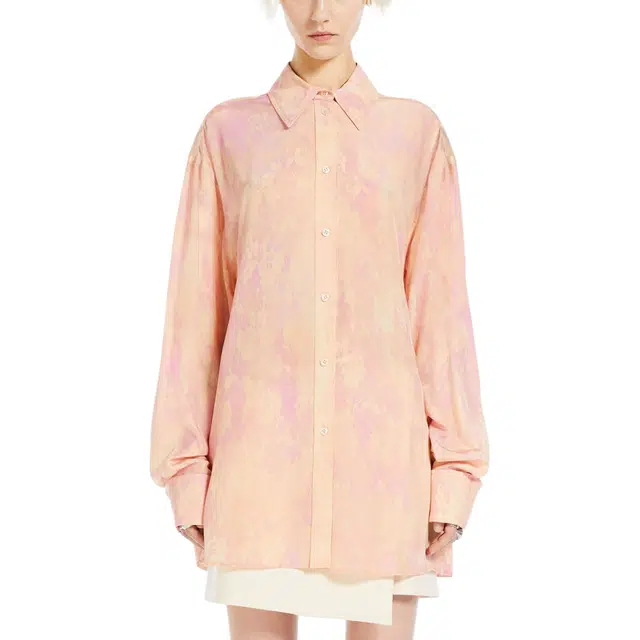 SportMax Perle Oversized Lace-Print Silk Tunic