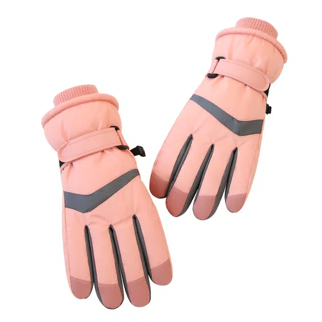 南极人 冬天骑行防寒防冻加绒厚户外登山滑雪骑行保暖防滑可触屏防风 聚酯纤维 运动手套 女款