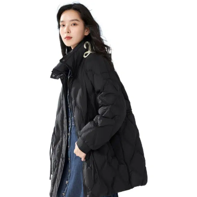 茵曼 纯色立领收腰含休闲夹克 女款
