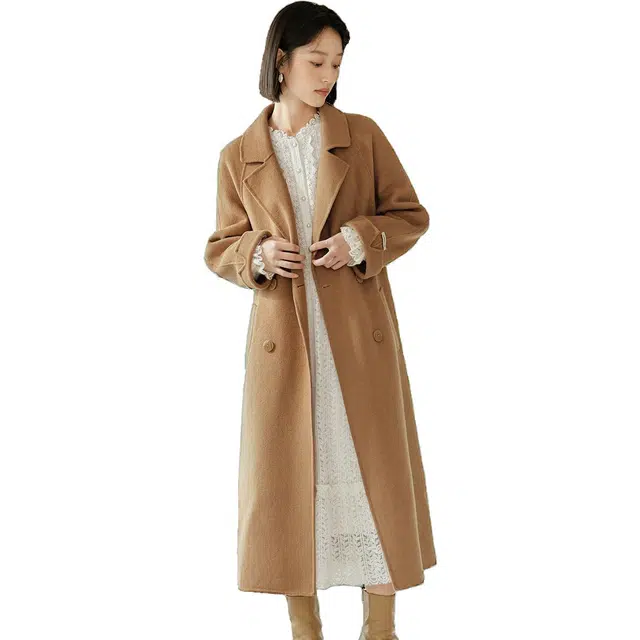 茵曼 纯色通勤简约大衣 女款