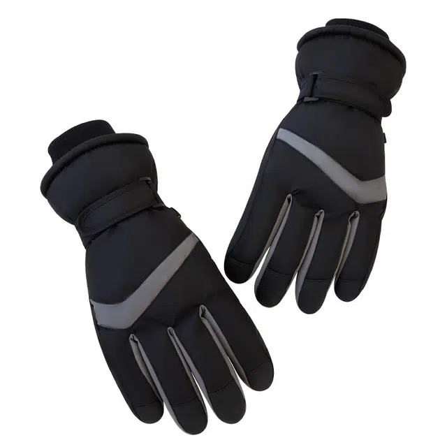 浪莎 保暖户外加绒加厚骑行防风防寒防滑防泼水 聚酯纤维 氨纶 运动手套 男女同款情侣款 多色