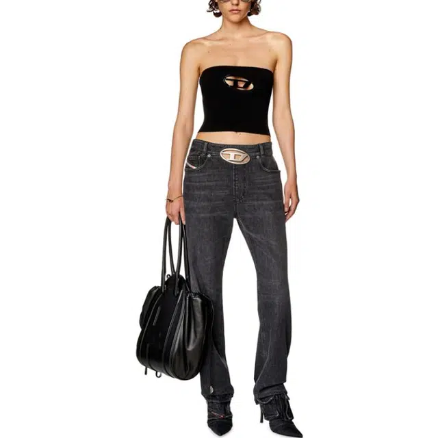 DIESEL OVAL-D Logo Cutout Bustier
