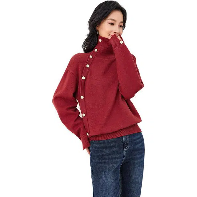 欧昵雪 纯色休闲时尚长袖毛衣 女款