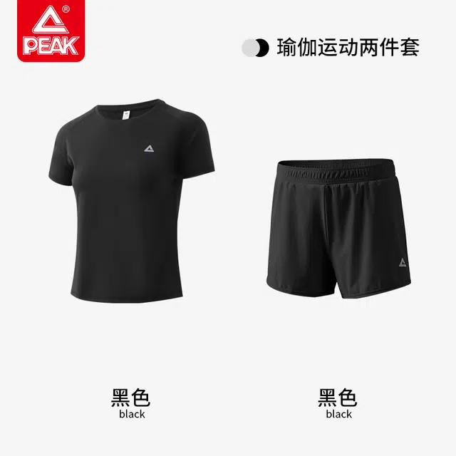 匹克 短袖瑜伽服运动三分短裤健身套装 女款