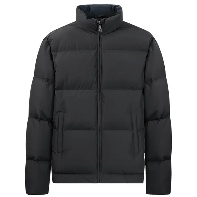 与狼共舞 白鹅绒保暖加厚面包服商务休闲立领羽绒服 男款 黑色