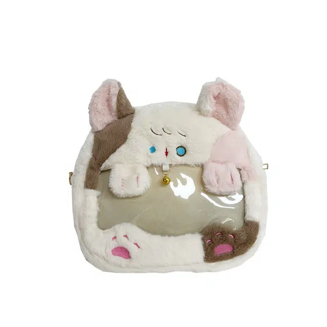 雄俊 超萌超可爱二次元猫咪毛绒大嘴痛包 安抚陪伴 玩偶周边