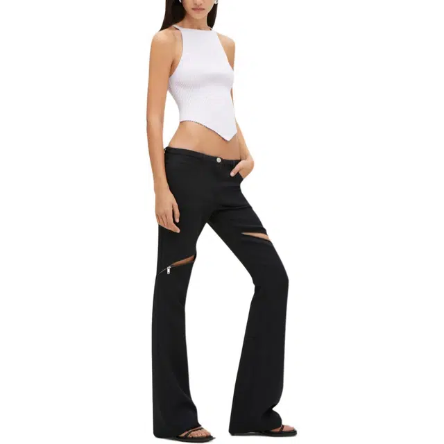 COURREGES SS24 POINTY RIB KNIT TANK TOP Mist