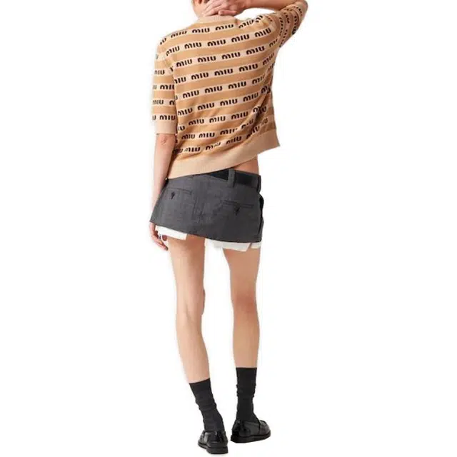 Miu Miu SS23 Logo Sweater Brown