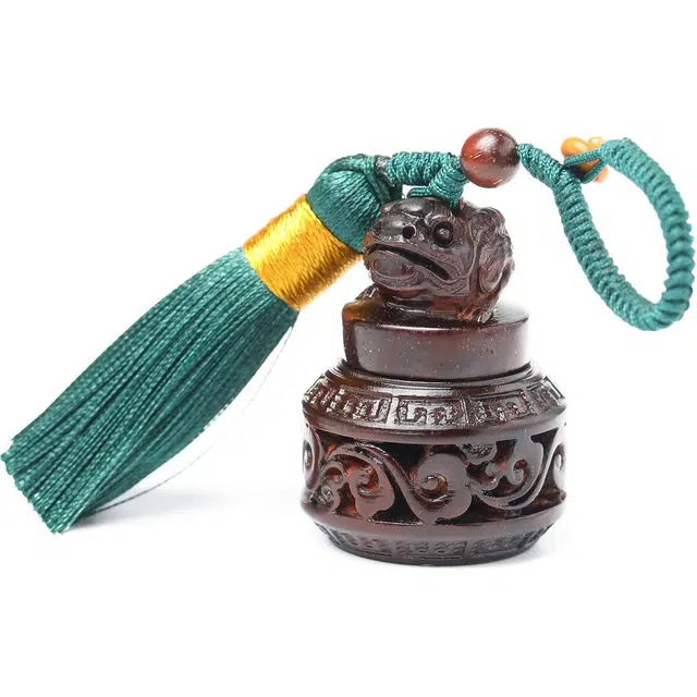 三檀小舍 国风国潮 三足金蟾香囊车挂 紫檀属 木作把件 男女同款情侣款