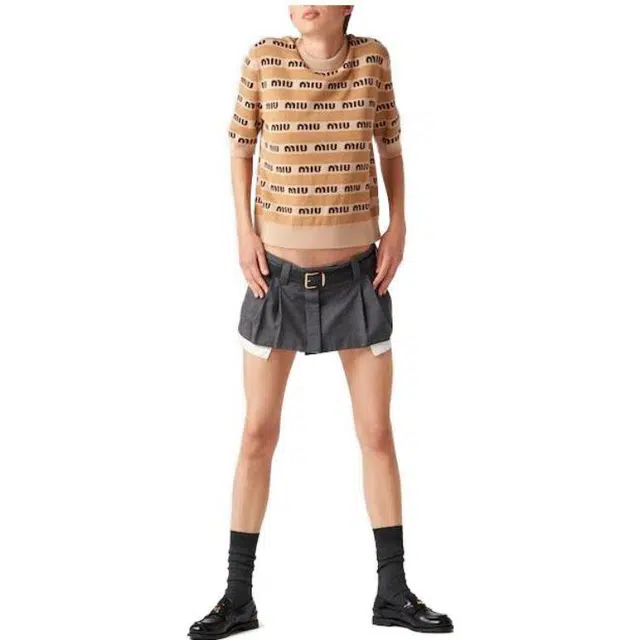 Miu Miu SS23 Logo Sweater Brown