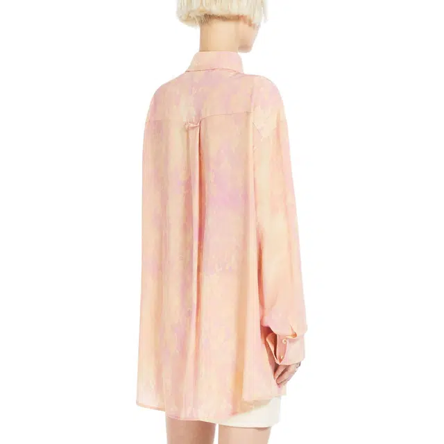 SportMax Perle Oversized Lace-Print Silk Tunic