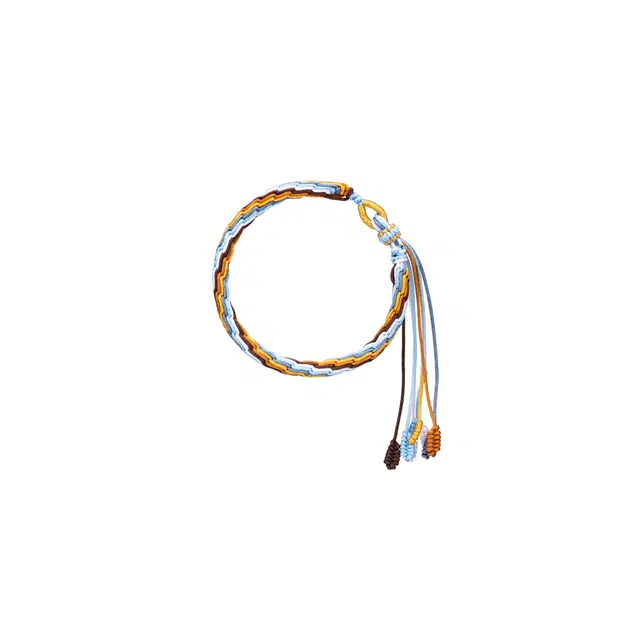 聆听花开 新中式新国风蓝白相间编织手绳 藏式民族风时尚气质百搭国潮风学生小众设计高级感编绳可调节 涤纶 手链 男女同款情侣款