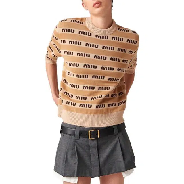 Miu Miu SS23 Logo Sweater Brown