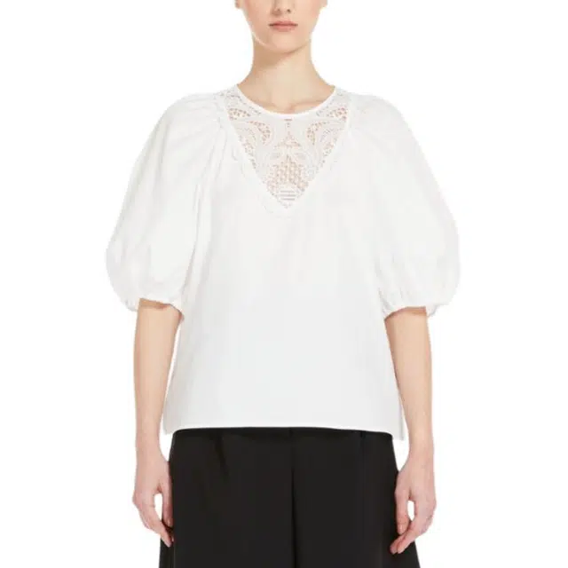WEEKEND MaxMara Manico Poplin Blouse With Embroidery T