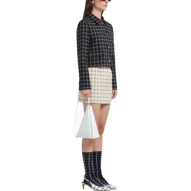 MARNI Black Checked Wool Jacket