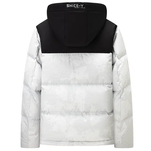 可脱卸帽雅鹿 短款户外御寒保暖加厚连帽面包服羽绒服 男款