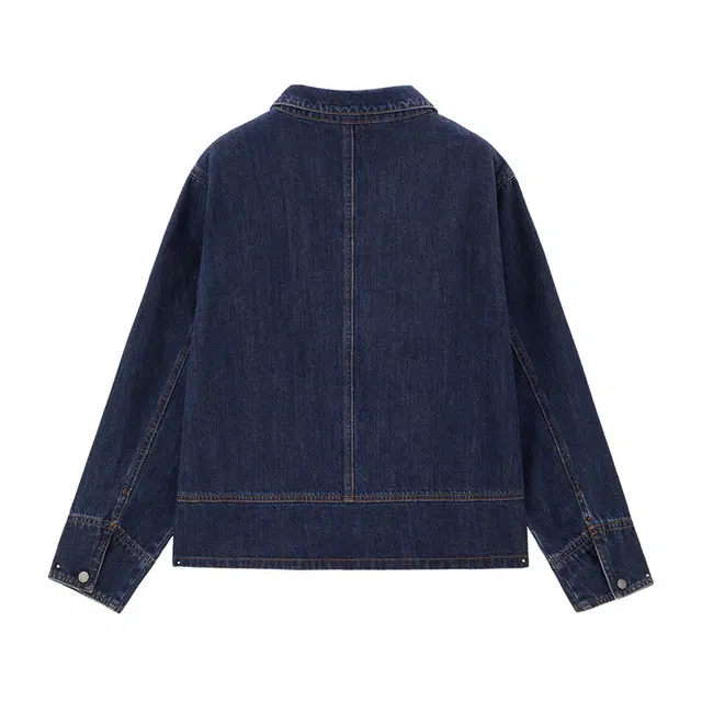 佐丹奴 洗水牛仔大口袋宽松翻领休闲夹克外套 女款