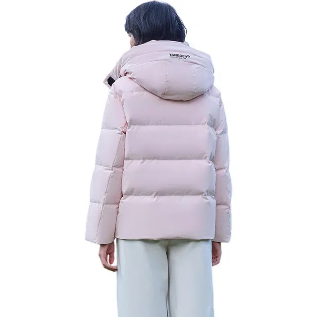 坦博尔 可脱卸帽短款加厚运动休闲拉链式长袖羽绒服 女款