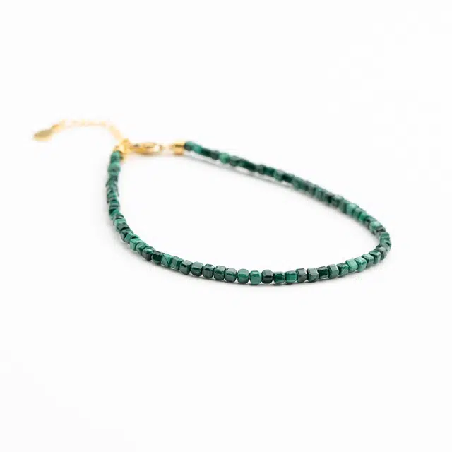 仙源 小方糖四方来财新中式文玩念珠 平安福 孔雀石 手串 男女同款情侣款