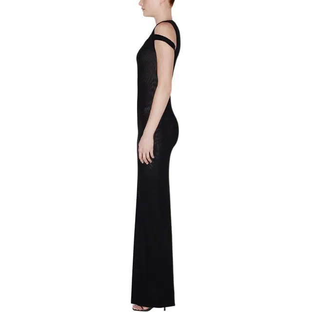 Khy DROP 004 Mesh Stretch Twist Maxi Dress Black