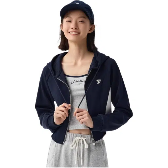 森马 时尚连帽拼色百搭夹克外套 女款