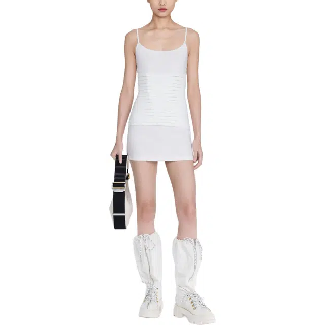 DION LEE VENTRAL BONED RIB DRESS Ivory