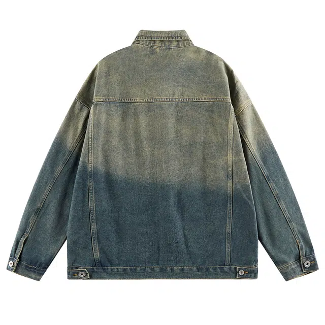 寻星记 美式复古潮流基础款翻领工装风户外百搭牛仔外套 男女同款
