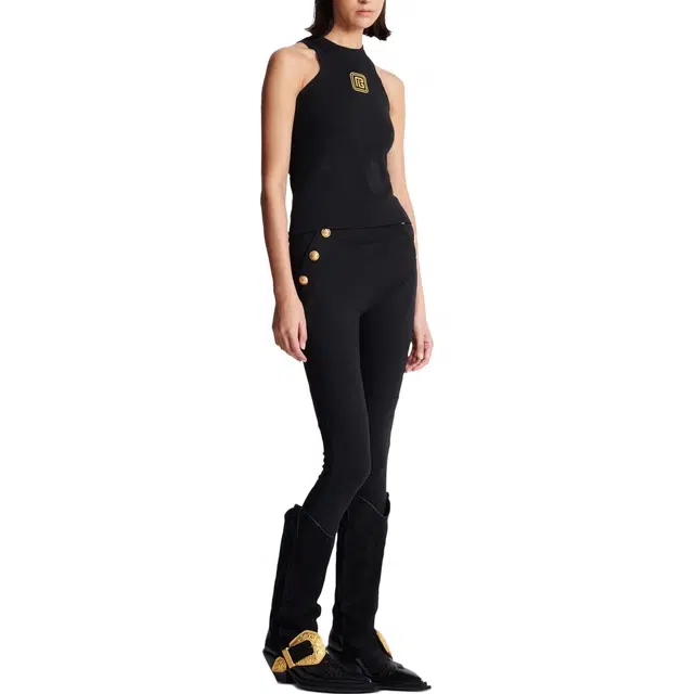 BALMAIN Pb Embroidered Tank Top