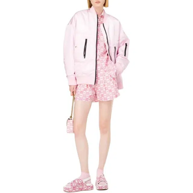 PINKO Muslin Shorts Monogram Embroidery