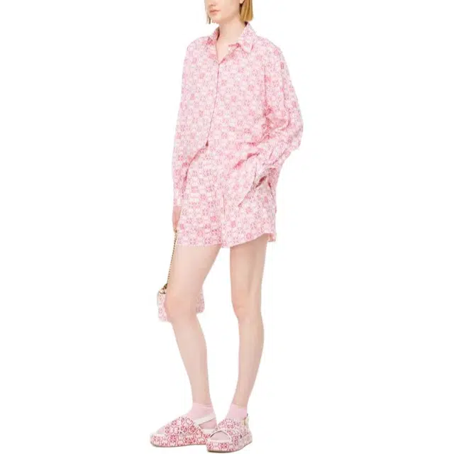 PINKO Muslin Shorts Monogram Embroidery