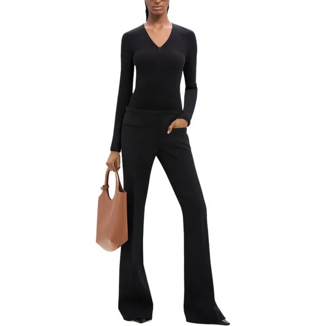 COURREGES SS24 90'S ZIP NECK T-SHIRT V T BLACK