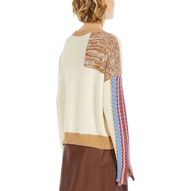 WEEKEND MaxMara Padana Patchwork Cotton Sweater