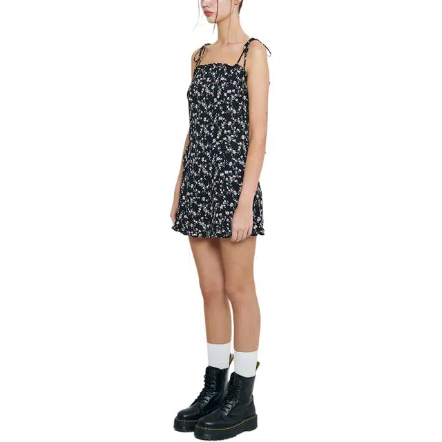NOT YOUR ROSE SS24 Frill mini dress Black
