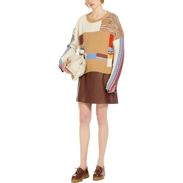 WEEKEND MaxMara Padana Patchwork Cotton Sweater