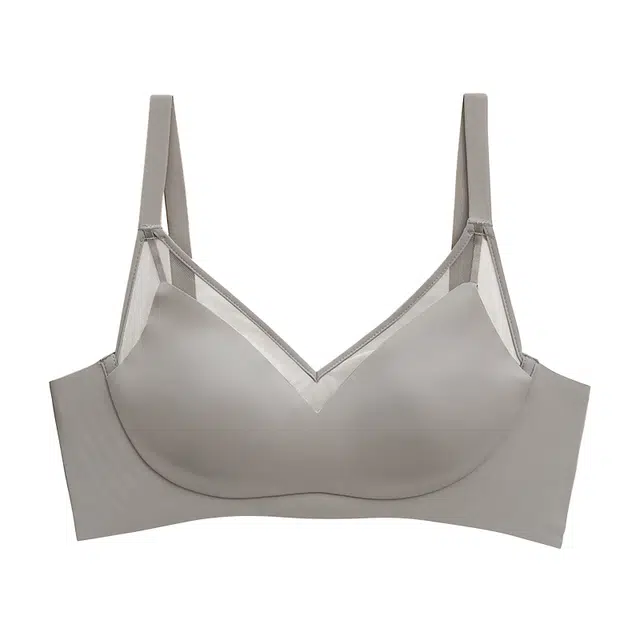 提未苏 超薄款水晶杯无痕乳胶无钢圈大胸显小兔耳朵收副乳裸感文胸 女款