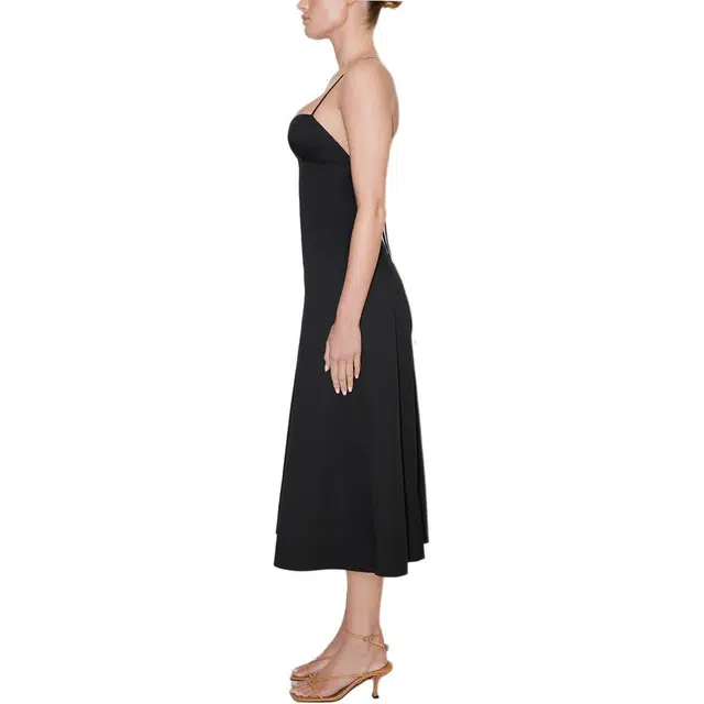 Khy SS24 DROP 007 Poplin Low Back Midi Dress A Black