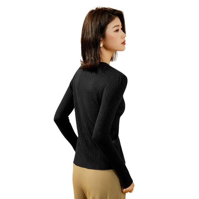 恒源祥 纯色休闲长袖针织衫 女款