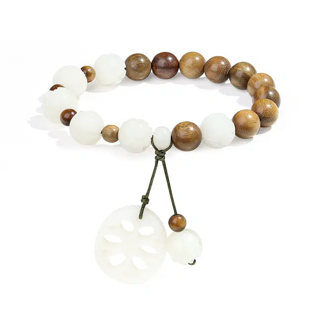 【普陀山官方已祝福】 普陀山文创 佳藕天成新中式古风文玩盘玩转运佛珠串 生日送礼礼盒装 绿檀 手串 男女同款情侣款