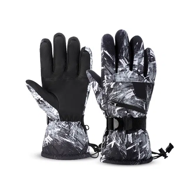 南极人 冬季可触屏骑行保暖东北防寒玩雪登山防泼水加绒厚防风防滑加厚 聚酯纤维 运动手套 女款
