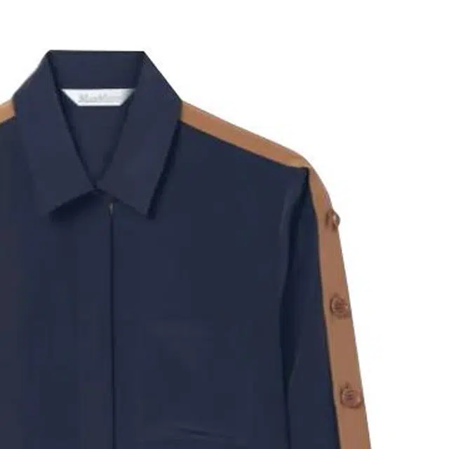 MaxMara SS23 Button Sleeve Colorblock Jacket