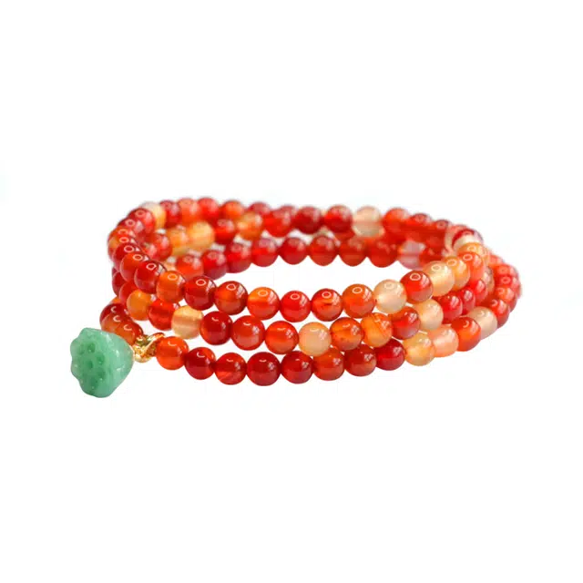 周百福 莲蓬 两世欢莲花莲蓬转运珠串珠新中式国潮复古小金珠平安纳福闺蜜 玛瑙 手串 男女同款情侣款