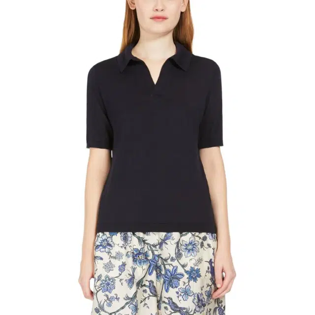 WEEKEND MaxMara Roncolo Silk And Cotton Yarn Polo Sweater VPolo